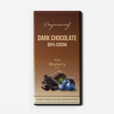 Daynmerry 65% Dark Chocolate with Blueberry - 100 gm- Pack of 6 Bars(Pack of 6, 600 g)
Daynmerry 65% Dark Chocolate with Blueberry - 100 gm- Pack of 6 Bars(Pack of 6, 600 g)