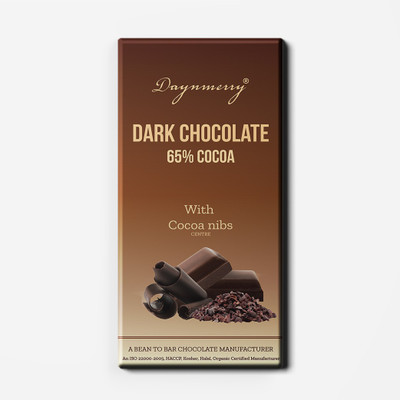 Daynmerry 65% Dark Chocolate with Cocoa nibs - 100 gm- Pack of 6 Bars(Pack of 6, 600 g)
Daynmerry 65% Dark Chocolate with Cocoa nibs - 100 gm- Pack of 6 Bars(Pack of 6, 600 g)