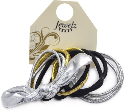 Jewelz Pack Of Five Pairs Of Rubberbands, Gold, Silver, Black And One Bow Band Rubber Band(Multicolor)
Jewelz Pack Of Five Pairs Of Rubberbands, Gold, Silver, Black And One Bow Band Rubber Band(Multicolor)