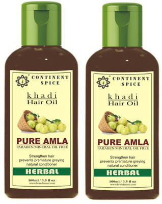 Continent Spice Khadi Pure Amla Hair Oil (Paraben & Mineral Oil Free) (100ml) - pack of 2 Hair Oil(100 ml)
Continent Spice Khadi Pure Amla Hair Oil (Paraben & Mineral Oil Free) (100ml) - pack of 2 Hair Oil(100 ml)