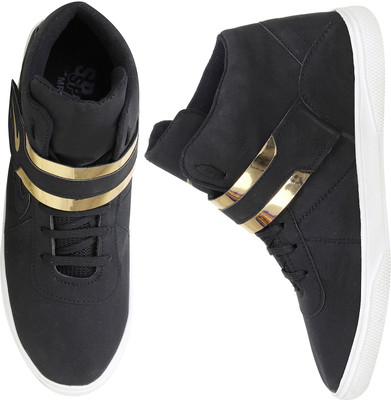 Johnnie Boy High Top Sneakers Sneakers For Men(Black, White