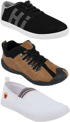 Chevit Pack of 3 Sports & Casual Shoes (Loafers & Running Shoes) Sneakers For Men(Black, Brown, White
Chevit Pack of 3 Sports & Casual Shoes (Loafers & Running Shoes) Sneakers For Men(Black, Brown, White