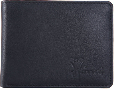 Hawai Men Black Genuine Leather Wallet(7 Card Slots)