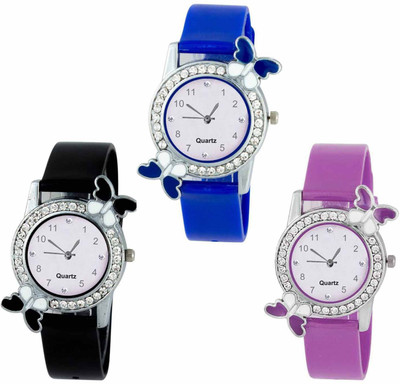 OpenDeal New Butterfly Colourful Stylish Combo Watch For Girls & Women W-O16 Watch - For Girls