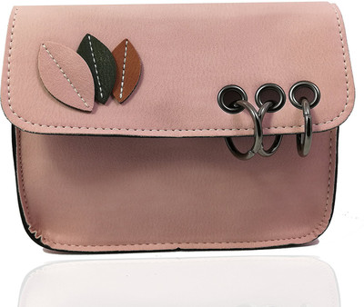 Uno Covers Women Casual Pink Rexine Sling Bag