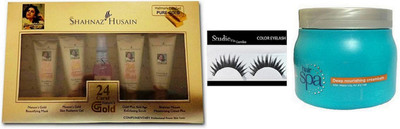 Studio Fix Combo Eyelashes& Shahnaz Husain 24 Carat Gold Facial kit, Loreal Hair Spa Deep Nourishing Creambath(Set of 3)
Studio Fix Combo Eyelashes& Shahnaz Husain 24 Carat Gold Facial kit, Loreal Hair Spa Deep Nourishing Creambath(Set of 3)