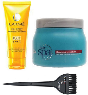 Studio Fix Combo Hair Bursh& Paris Hair Spa Repairing Creambath Hair Mask Cream ,Sun Expert UV Lotion SPF 30(Set of 3)
Studio Fix Combo Hair Bursh& Paris Hair Spa Repairing Creambath Hair Mask Cream ,Sun Expert UV Lotion SPF 30(Set of 3)