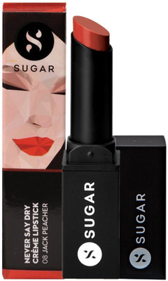 Sugar Never Say Dry Crème Lipstick(Shade No.- 08 Jack Peacher (Peachy-Apricot Pink), 3.5 g)
Sugar Never Say Dry Crème Lipstick(Shade No.- 08 Jack Peacher (Peachy-Apricot Pink), 3.5 g)