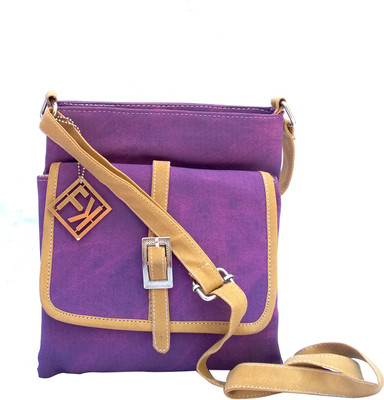 Fashion Knockout Women Purple Leatherette Sling Bag