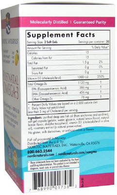 Nordic Naturals Nordic Naturals, Postnatal Omega-3, Lemon Flavor,(650 mg)