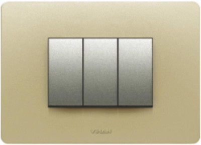 VIHAN 3 Module Frint Metallic Gold Leaf Color Plate Switch 20 Three Way Electrical Switch(Pack of 1 Number of Switches - 3)
VIHAN 3 Module Frint Metallic Gold Leaf Color Plate Switch 20 Three Way Electrical Switch(Pack of 1 Number of Switches - 3)