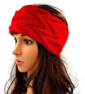 Magic Needles Handmade Double Cable Head Band(Red)