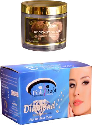 Pink Root Diamond Bleach 250gm and Coconut Scrub 100gm(Set of 2)