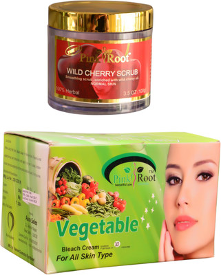 Pink Root Vegetable Bleach 250gm and Cocoa Butter Scrub 100gm(Set of 2)