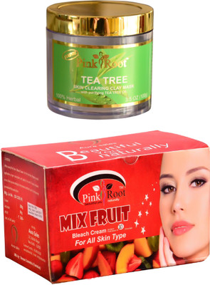 Pink Root Mix Fruit Bleach 250gm and Tea Tree Skin Clearing Clay Mask 100gm(Set of 2)
Pink Root Mix Fruit Bleach 250gm and Tea Tree Skin Clearing Clay Mask 100gm(Set of 2)