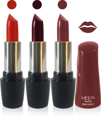 Medin paris ultra hd elegant colors matte lipstick cosmetics makeup 007 series set of 3 color(red hot chocolate brown, 15 g)
Medin paris ultra hd elegant colors matte lipstick cosmetics makeup 007 series set of 3 color(red hot chocolate brown, 15 g)
