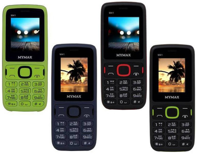 Mymax M41 Combo of Four Mobiles(Green&Black$$Blue&Black$$Black&Red$$Black&Green)