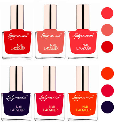 Lady Fashion 60 Seconds Super Shine Nail Polish (Set of 6) Bright Red,Light Orange,Baby Pink,Blue,Sweet Red,Juicy Orange(Pack of 6)
Lady Fashion 60 Seconds Super Shine Nail Polish (Set of 6) Bright Red,Light Orange,Baby Pink,Blue,Sweet Red,Juicy Orange(Pack of 6)