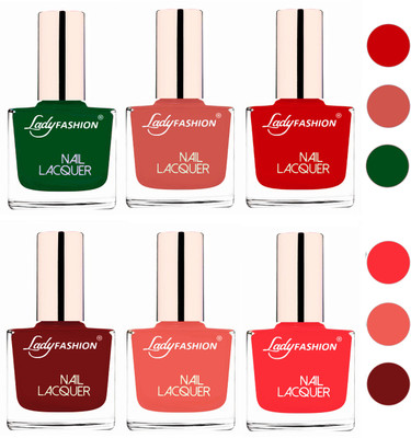 Lady Fashion 60 Seconds Super Shine Nail Polish (Set of 6) Dark Green,Nude,Juicy Red,Coffee,Light Orange,Baby Pink(Pack of 6)
Lady Fashion 60 Seconds Super Shine Nail Polish (Set of 6) Dark Green,Nude,Juicy Red,Coffee,Light Orange,Baby Pink(Pack of 6)