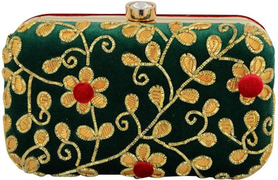 TOOBA HANDICRAFT Casual Green Clutch