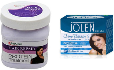 Biocare Hair Repair Spa 500ml and Jolen Oxy Bleach Crème 35g(Set of 2)