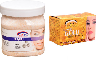 Pink Root Gold Bleach 250gm and Pearl Scrub 500ml(Set of 2)
