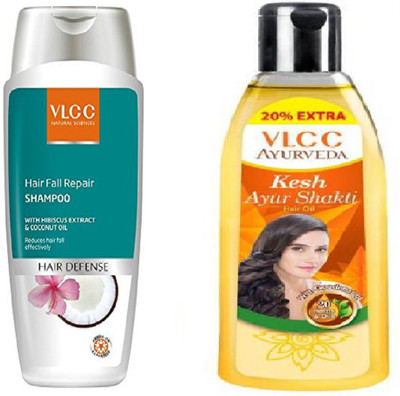 VLCC Hair fall repair shampoo 200ml+Kesh Ayurshakti hair oil 120ml(Set of 2)