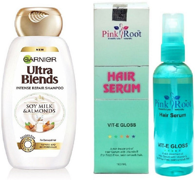Pink Root Hair Serum 100ml, Garnier Ultra Blends Soy Milk & Almonds Shampoo, 340ml(Set of 2)
Pink Root Hair Serum 100ml, Garnier Ultra Blends Soy Milk & Almonds Shampoo, 340ml(Set of 2)