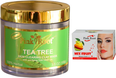 Pink Root Mix Fruit Bleach 50g and Tea Tree Skin Clearing Clay Mask 100gm(Set of 2)
Pink Root Mix Fruit Bleach 50g and Tea Tree Skin Clearing Clay Mask 100gm(Set of 2)