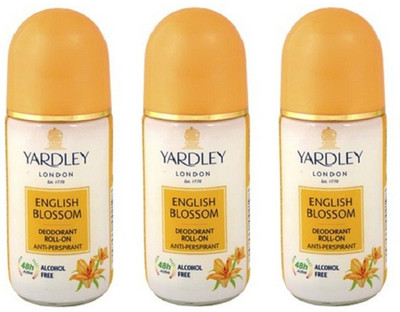 Yardley London English Blossom Deodorant Roll-On Alcohol Free 50ML Each (Pack of 3) Deodorant Roll-on - For Women(150 ml, Pack of 3)
Yardley London English Blossom Deodorant Roll-On Alcohol Free 50ML Each (Pack of 3) Deodorant Roll-on - For Women(150 ml, Pack of 3)