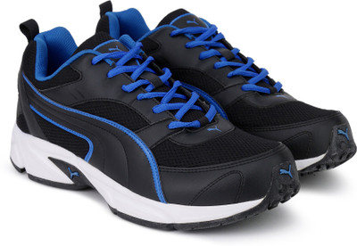 Puma Atom III DP Running Shoe For Men(Black, Blue, Puma black-electric blue lemonade