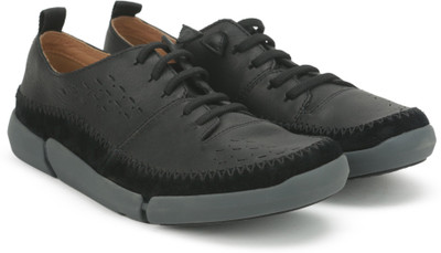 Clarks Trifri Slip Sneakers For Men(Black, Black leather