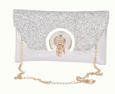Aliado Women Casual Silver Leatherette Sling Bag