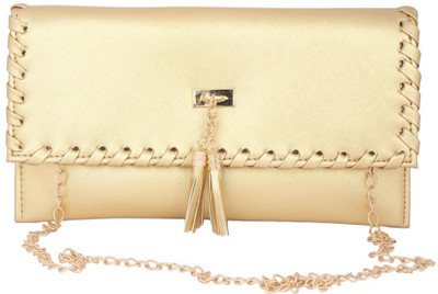 Aliado Women Casual Gold Leatherette Sling Bag