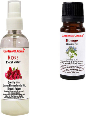 Gardens Of Aroma Rose Floral Water And Borage Essential Oil(110 ml)