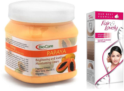 Biocare Papaya Cream 500ml and Fair & Lovely Advanced Multi Vitamin Face Cream 80G(Set of 2)
Biocare Papaya Cream 500ml and Fair & Lovely Advanced Multi Vitamin Face Cream 80G(Set of 2)