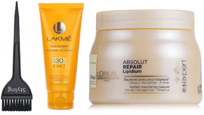 styling Hair Brush,L'Oreal Professional Absolut Repair Lipiduim Spa 490 gm with Lakme Sun Expert Spf 30 Pa Fairness UV Lotion 100 Ml(Set of 3)
styling Hair Brush,L'Oreal Professional Absolut Repair Lipiduim Spa 490 gm with Lakme Sun Expert Spf 30 Pa Fairness UV Lotion 100 Ml(Set of 3)