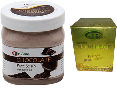Pink Root Gold Bleach 50g and Biocare Apricot Scrub 500ml(Set of 2)