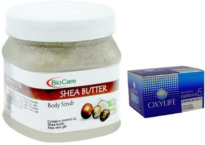 Biocare Shea Butter Body Scrub 500ml and Oxylife Creme Bleach Natural radiance5 27G(Set of 2)
Biocare Shea Butter Body Scrub 500ml and Oxylife Creme Bleach Natural radiance5 27G(Set of 2)