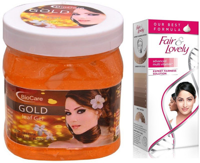 Biocare Gold Leaf Gel 500ml and Fair & Lovely Advanced Multi Vitamin Face Cream 80G(Set of 2)
Biocare Gold Leaf Gel 500ml and Fair & Lovely Advanced Multi Vitamin Face Cream 80G(Set of 2)