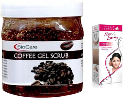 Biocare Coffee Gel Scrub 500ml and Fair & Lovely Advanced Multi Vitamin Face Cream 80G(Set of 2)
Biocare Coffee Gel Scrub 500ml and Fair & Lovely Advanced Multi Vitamin Face Cream 80G(Set of 2)
