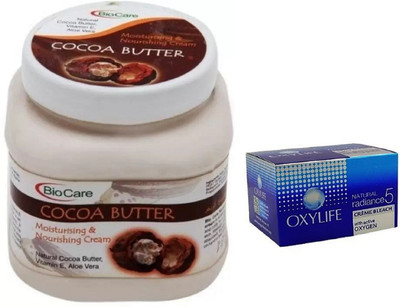 Biocare Cocoa Butter Cream 500ml and Oxylife Creme Bleach Natural radiance5 27G(Set of 2)
Biocare Cocoa Butter Cream 500ml and Oxylife Creme Bleach Natural radiance5 27G(Set of 2)