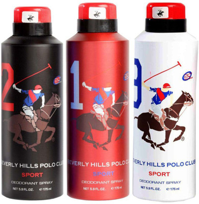 Beverly Hills Polo Club Sport Deo no. 1, 8, 9 Deodorant Spray - For Men (525 ml, Pack of 3) Deodorant Spray - For Men(525 ml, Pack of 3)
Beverly Hills Polo Club Sport Deo no. 1, 8, 9 Deodorant Spray - For Men (525 ml, Pack of 3) Deodorant Spray - For Men(525 ml, Pack of 3)