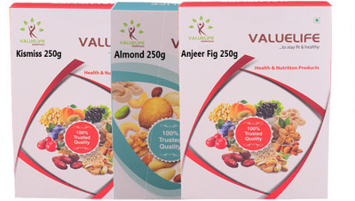 Value Life Anjeer (Dried Figs) American Special Almonds Kishmish Dry Fruits Combo of 3 - 250Grams (1 of Each) Figs(750 g, Box)
Value Life Anjeer (Dried Figs) American Special Almonds Kishmish Dry Fruits Combo of 3 - 250Grams (1 of Each) Figs(750 g, Box)