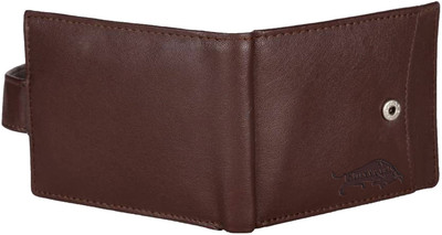 Justrack Men Brown Genuine Leather Wallet(8 Card Slots)