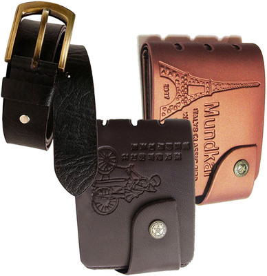 PEACOCK MUNDKAR Wallet, Belt Combo(Black, Tan)