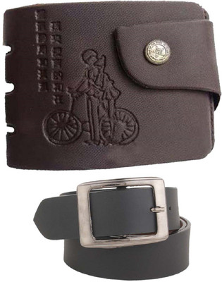 Peacock Mundkar Wallet, Belt Combo(Black)