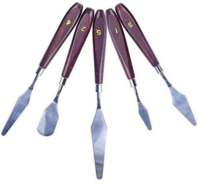 Heartybay Painting Knife, Set Of 5 Assorted Shapes And Styles, Stainless Steel Blades For Professional Artist Tools
Heartybay Painting Knife, Set Of 5 Assorted Shapes And Styles, Stainless Steel Blades For Professional Artist Tools