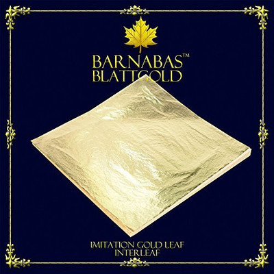 Generic Imitation Gold Leaf Sheets - by Barnabas Blattgold - 100 Sheets - 5.5 inches - Loose Leaf Interleaved
Generic Imitation Gold Leaf Sheets - by Barnabas Blattgold - 100 Sheets - 5.5 inches - Loose Leaf Interleaved