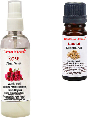 Gardens Of Aroma Rose Floral Water And Sandal Essential Oil(110 ml)